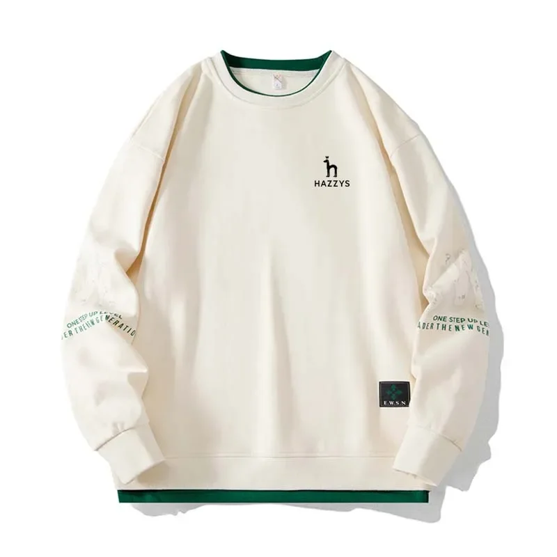 

Men's HAZZYS Golf Wear Hoodies Clothing Hip Hop Spring Autumn Loose Pullover Streetwear O-Neck Casual Men Sweatshirt