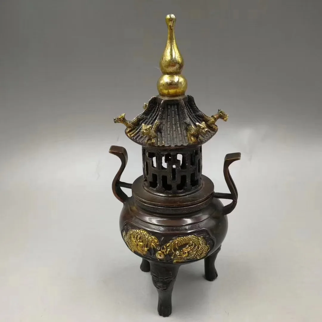 

Медная курильница-пагода