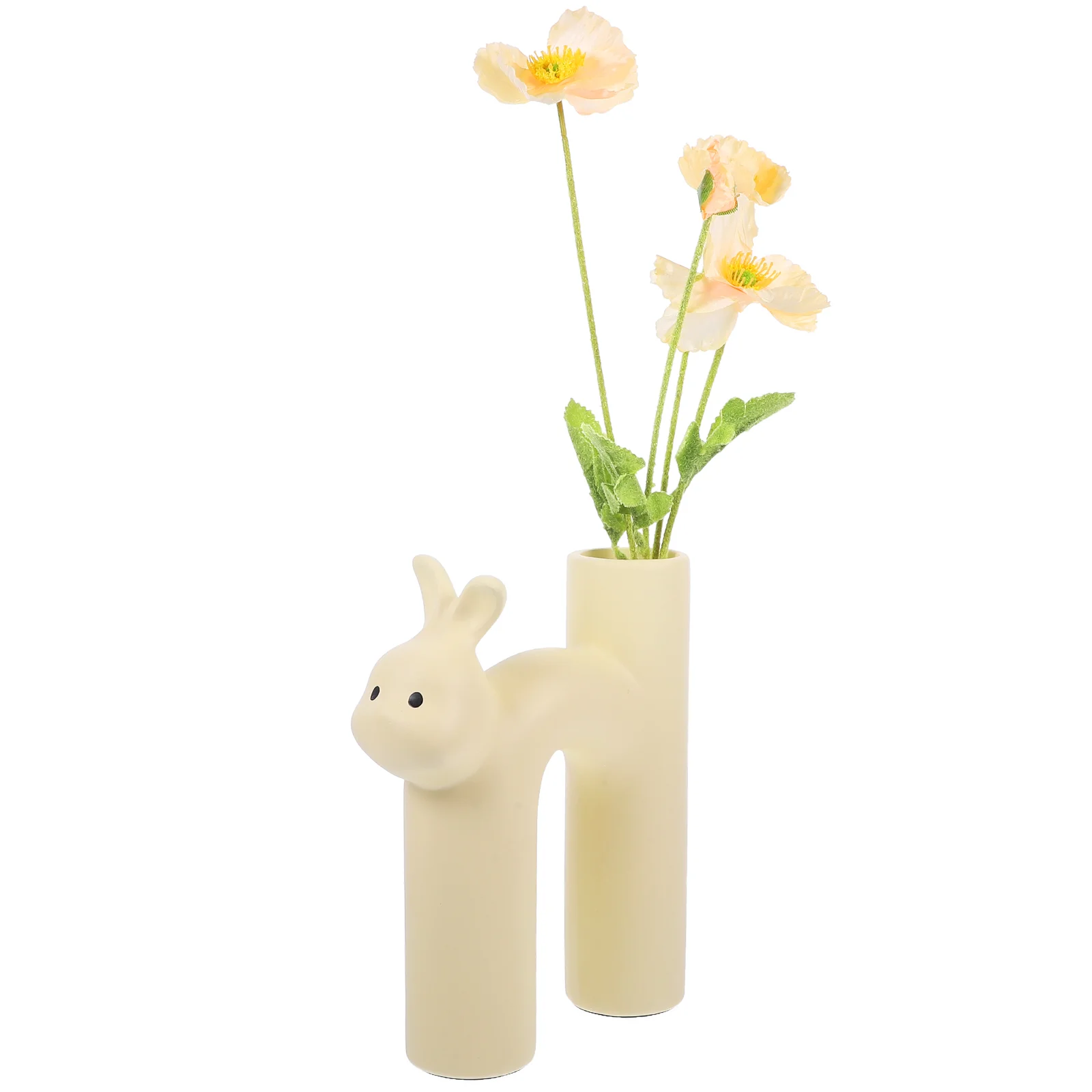 

Desktop Ceramic Vase Rabbit Shape Vase Flower Arranging Holder Dried Flower Vase