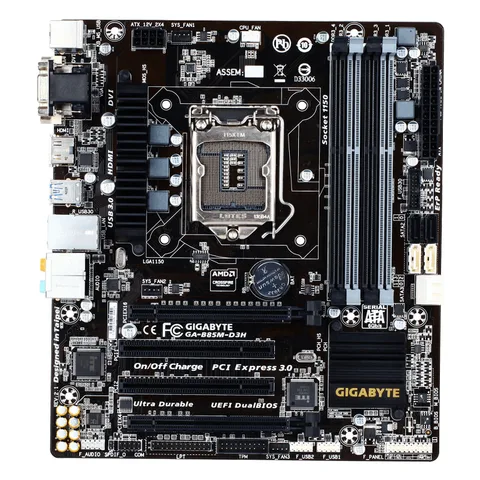 Б/у десктопная Материнская плата GIGABYTE, B85, разъем LGA 1150 i7 i5 i3 DDR3 32 Гб SATA3 USB3.0 Micro-ATX