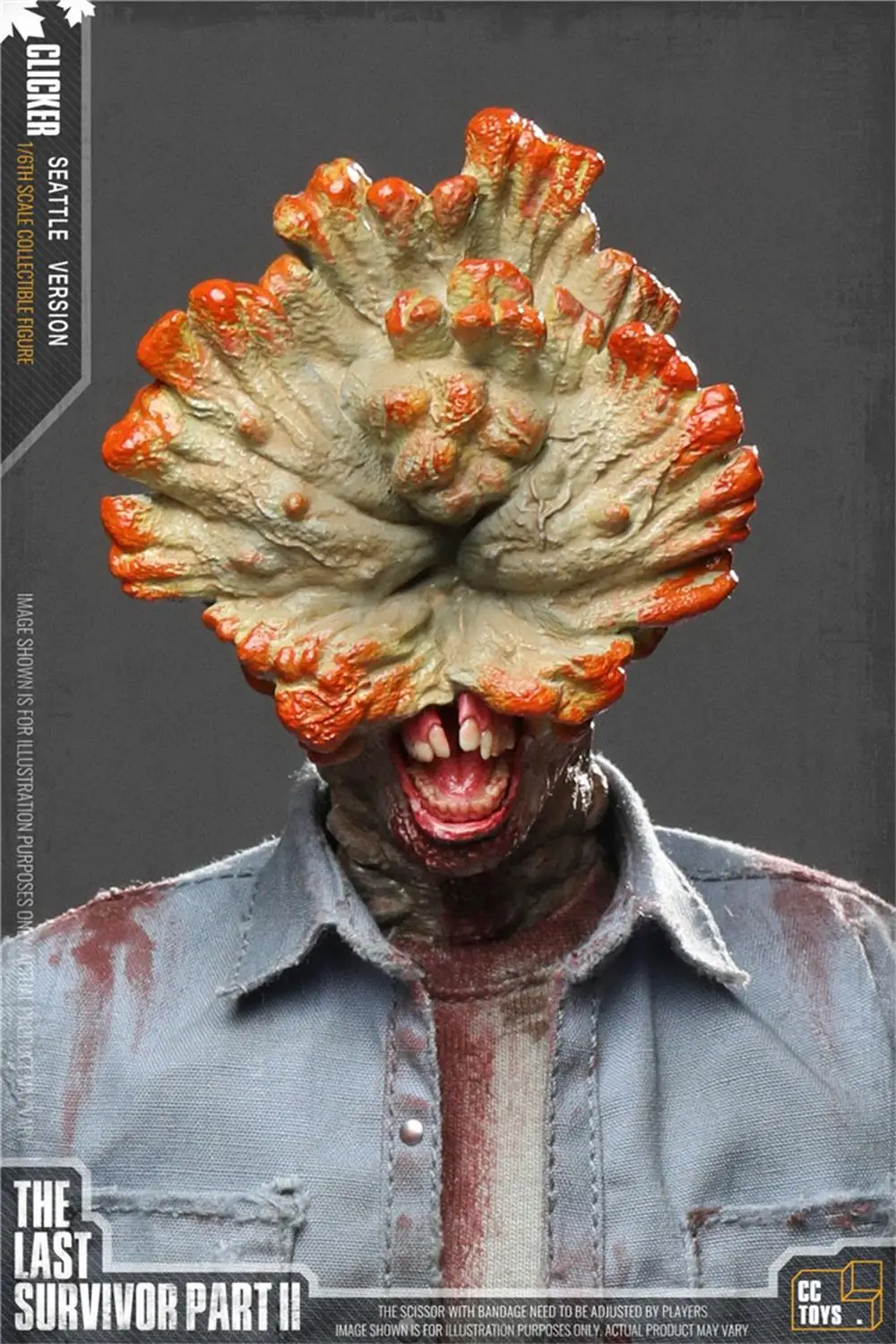 

1/6 Scale CCTOYS The Last Survivor Part 2 CLICKER Game Elements Head Sculpture Carving Model Fit 12" Action Figure Collect