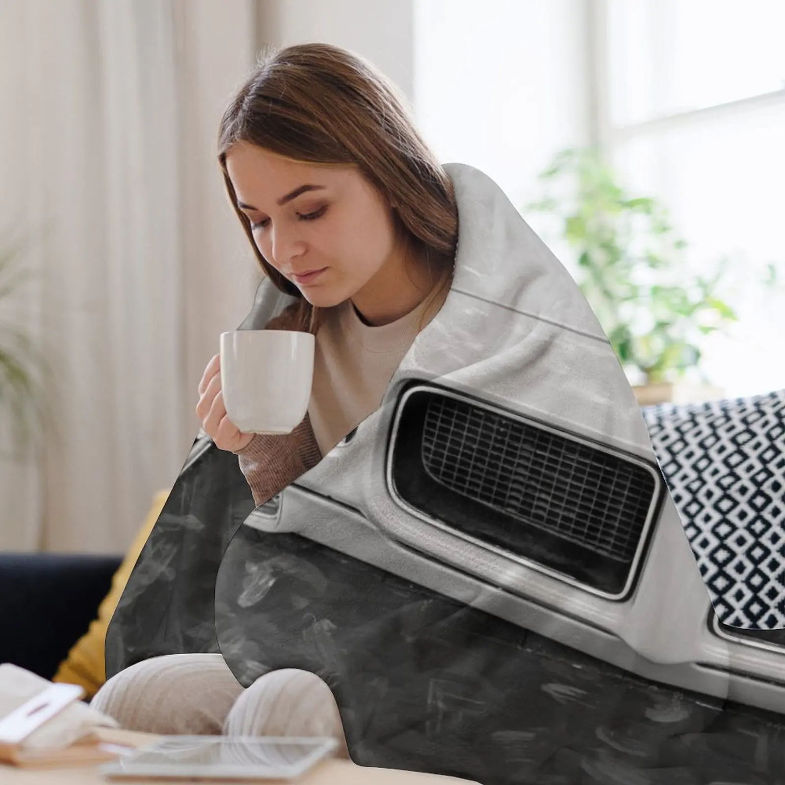 Фланелевое одеяло 1970 Orbit Orange Pontiac GTO Ram X111