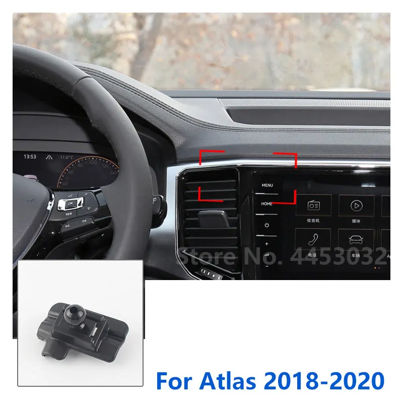 

17mm Special Mounts For Volkswagen Atlas Car Phone Holder GPS Supporting Fixed Bracket Air Outlet Base Accessories 2018-2021