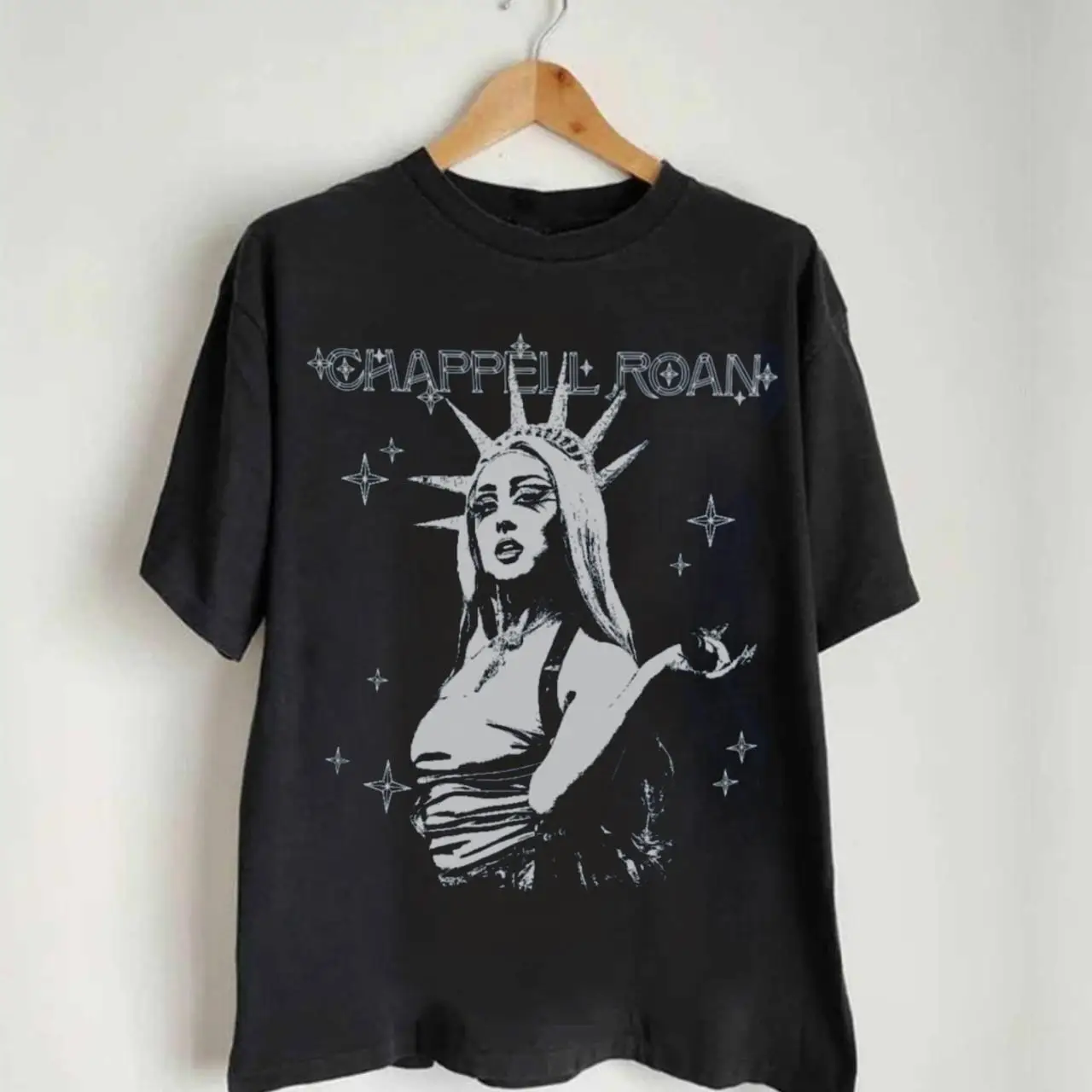 Vtg Chappell Roan подарок для фанатов хлопковая черная унисекс полноразмерная рубашка