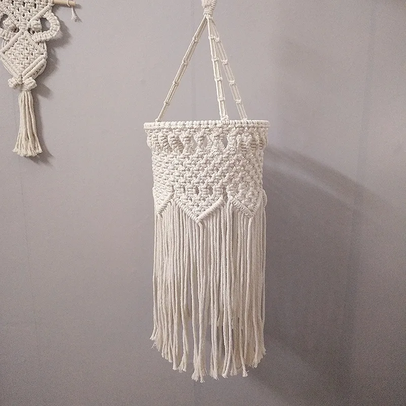 Фото Макраме Lampenkap Плафон Подвесной светильник Schaduw с кисточками Kroonluchter Boho Свадьба Opknoping Handgeweven Гобелен для ручного выращивания Декор №5