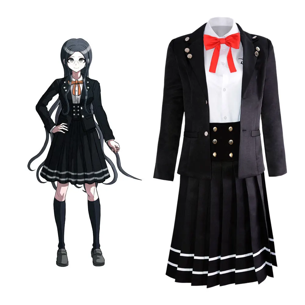 

Anime Danganronpa V3 Shirogane Tsumugi Costume female JK School Girl Halloween Party suits with Wig Hair