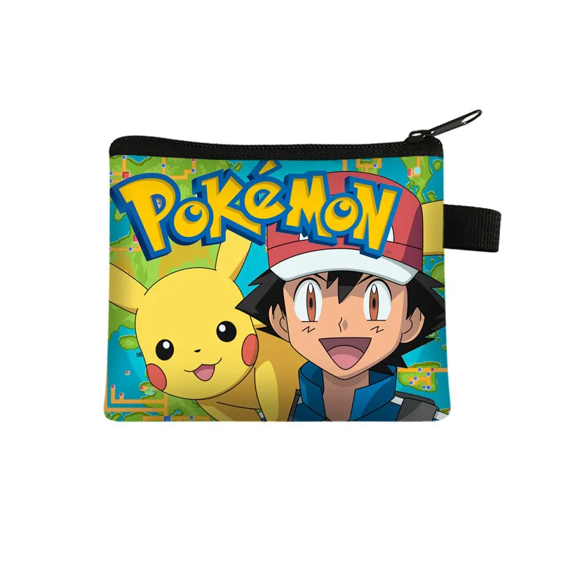 

39 Style Original Pokemon Little Girls Wallet Cute Children Coin Purse Polyester Coin Bag Cartoon Pikachu Print Key Storage Bags