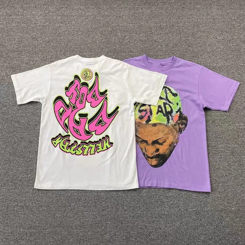 

Футболка Hellstar Studios, 100% хлопок, с круглым вырезом и принтом, 1:1