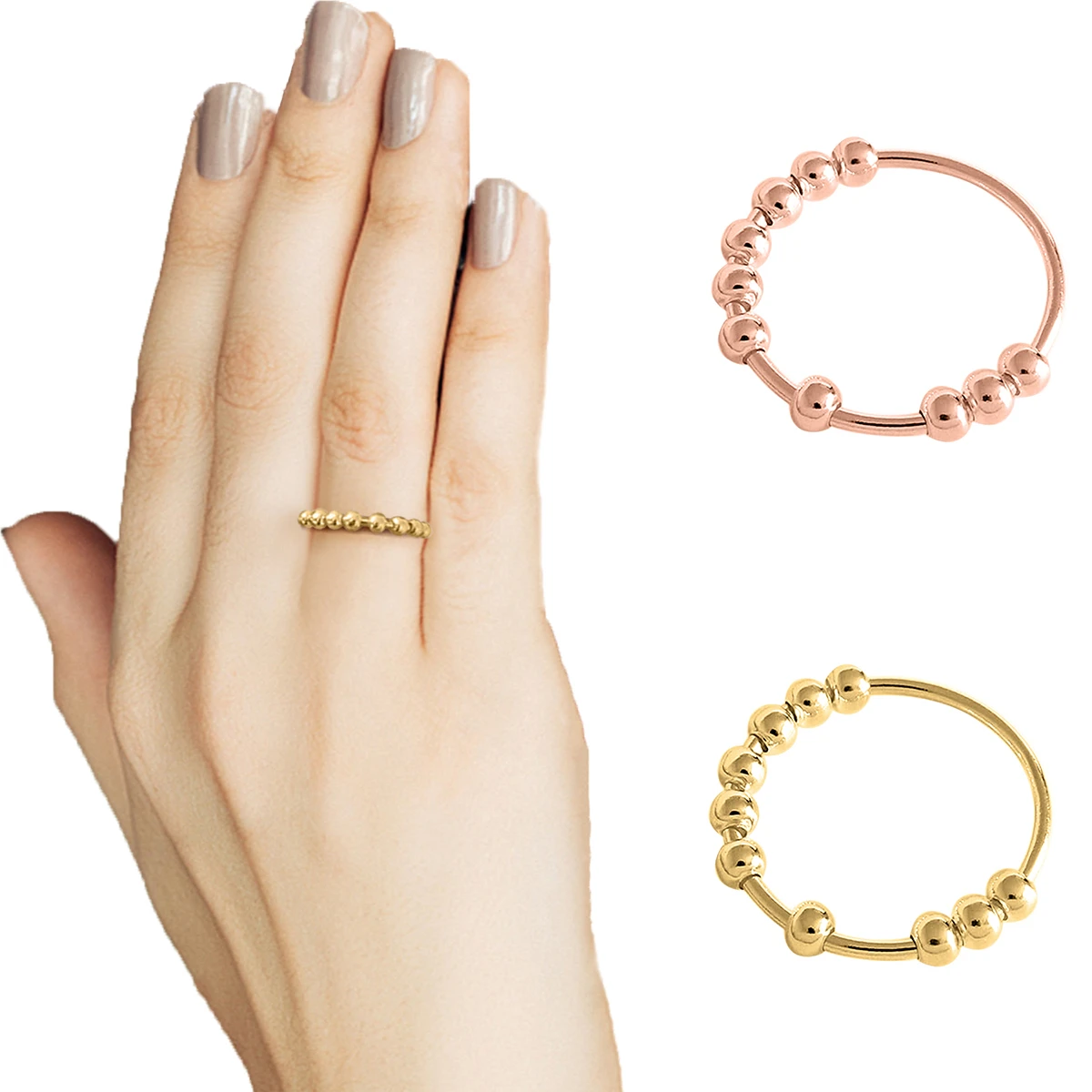 

Модное кольцо-Спиннер из бисера, геометрическое кольцо для женщин, женские ювелирные изделия для вечеринок, подарки