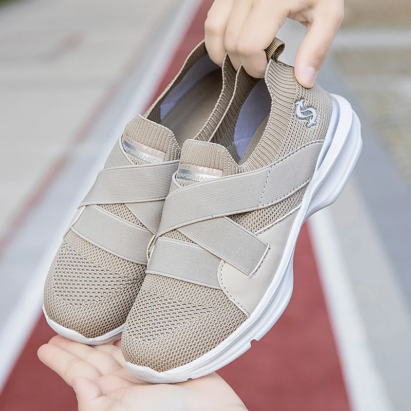 

Кроссовки женские легкие сетчатые, повседневная обувь на танкетке, без шнуровки, дышащие, для тенниса, летние