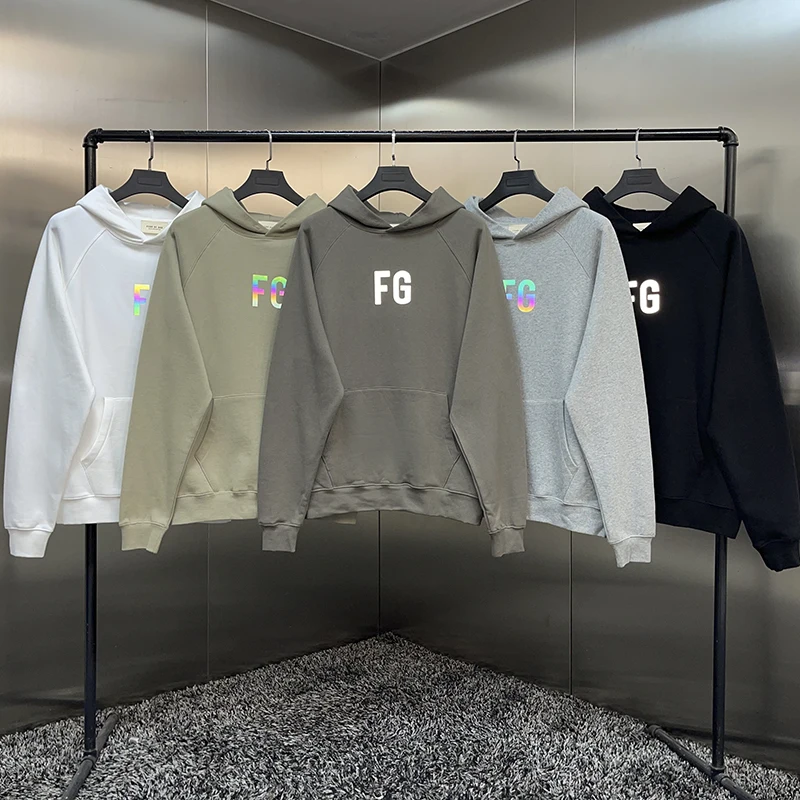 

Модная брендовая толстовка с капюшоном, свитшот с лазерными светоотражающими буквами, свободная толстовка в стиле унисекс в стиле хип-хоп, ...