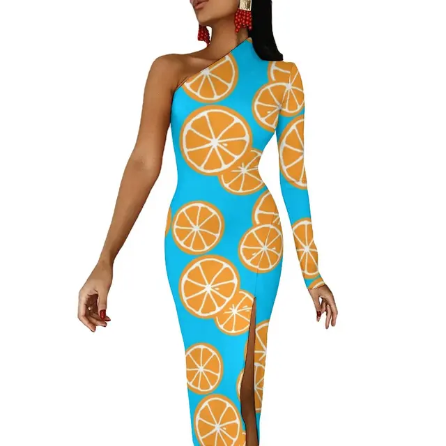 Watercolor Oranges Side Split Bodycon 