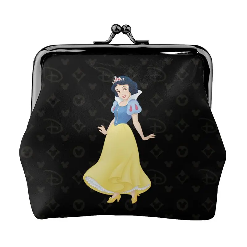 

Disney Brand Bag New Woman Cartoon Print Leather Kiss Lock Coin Purse Design Short Wallet High Quality Girl Clutch Card Holder