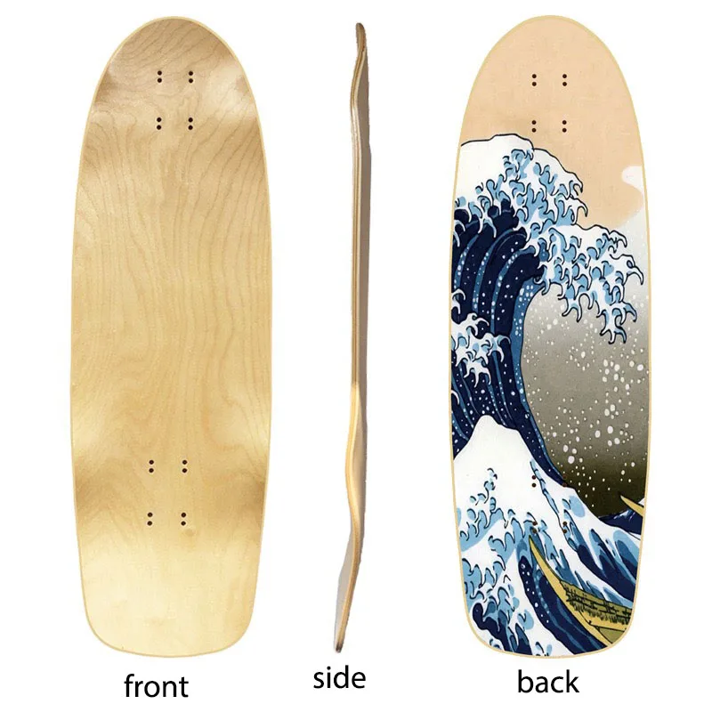 32 In Blank Surfskate Deck 8-Tier Ahorn Fischschwanz Bord Land Carving Lange Bord Surf Skate Bord Cruiser Skateboard teile Liefern