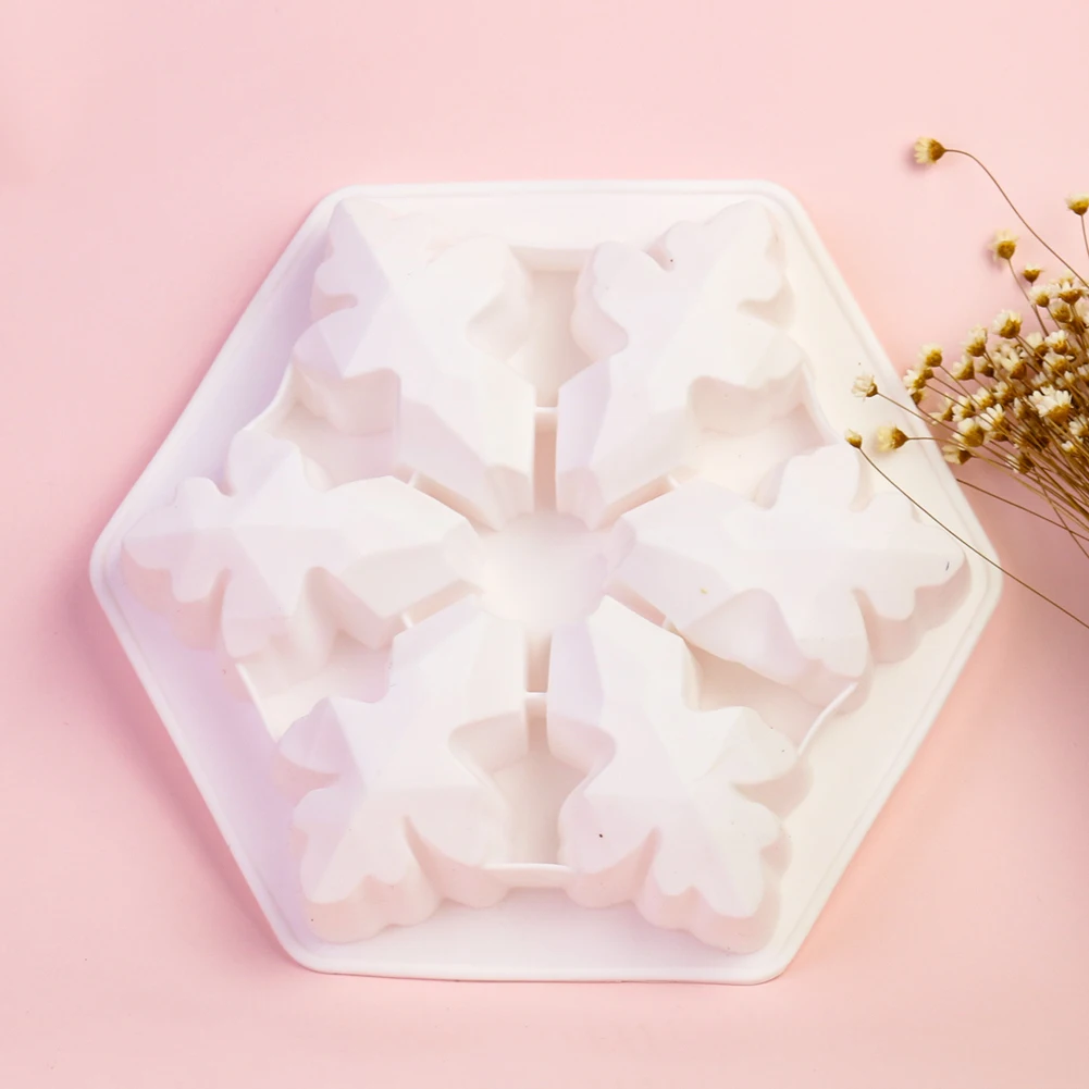 

Snowflake Silicone Soap Molds Bakeware Christmas Cake Decorating Tools Pudding Jelly Chocolate Fondant Mould Cookie Baking Mould
