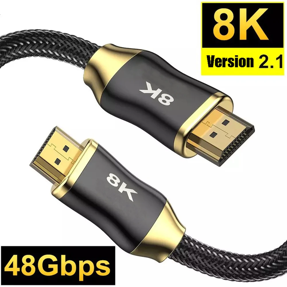 Совместимый с HDMI кабель 2,1 8K 60 Гц 4K 120 Гц для Xiaomi Mi Box 48 Гбит/с 8K цифровые кабели HDR eARC для PS5 PS4 Apple TV проектора