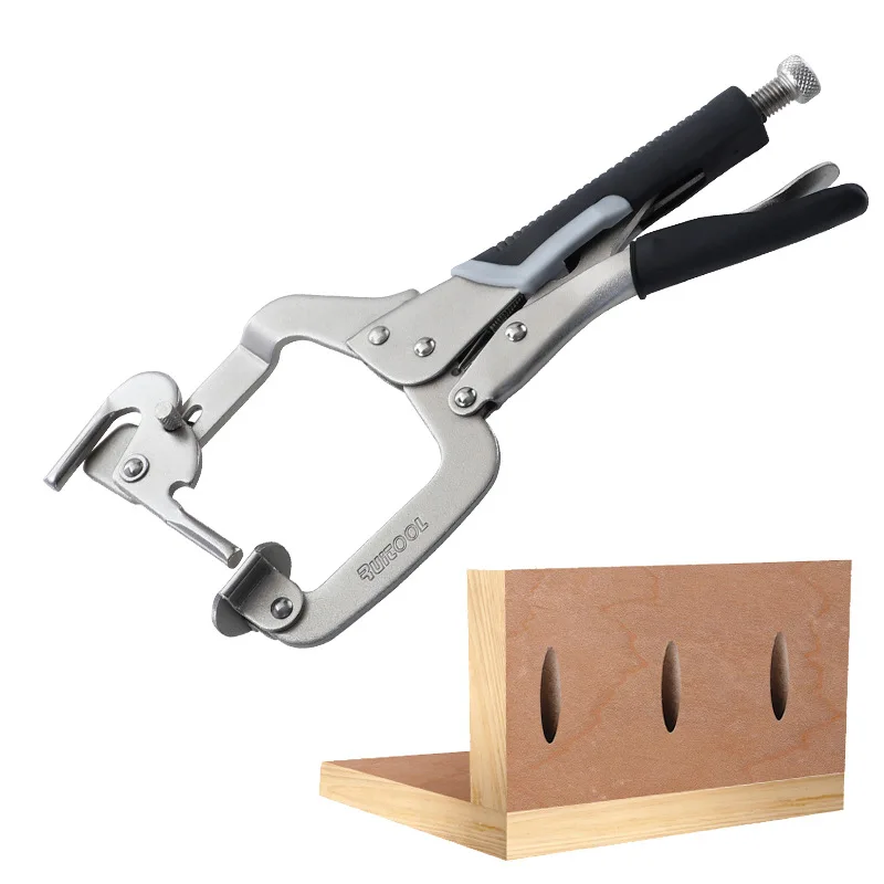 

Adjustable C-Clamp Welding Carpentry Corner Pliers Pocket Hole Tool 2 Ways To Use Woodwork Right Angle Clamp