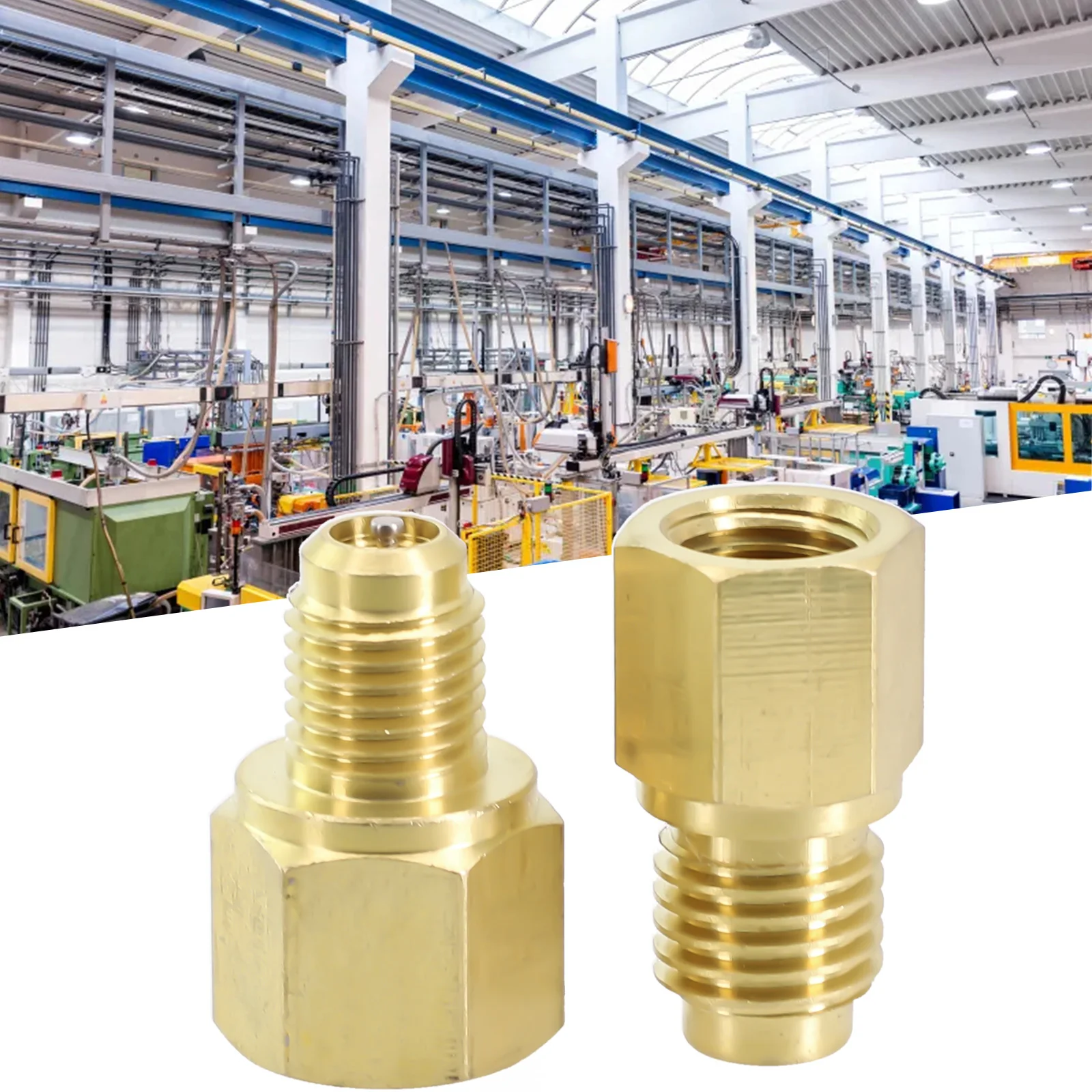 

Brass Adapter 1/4 Female Flare 1/2 Acme Male Valve Kits Connection Adapters Suitable For Refrigerant Tank/Vacuum Pump Port