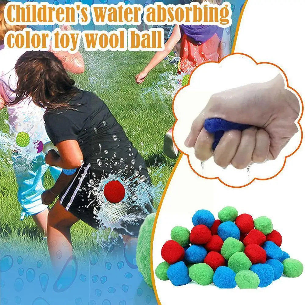 

5/10pcs Reusable Water Balls For Baby Kids Absorbent Cotton Balls Cotton Soaker Bomb Balls Fun Water Toy Beach Balls Partys B8S0