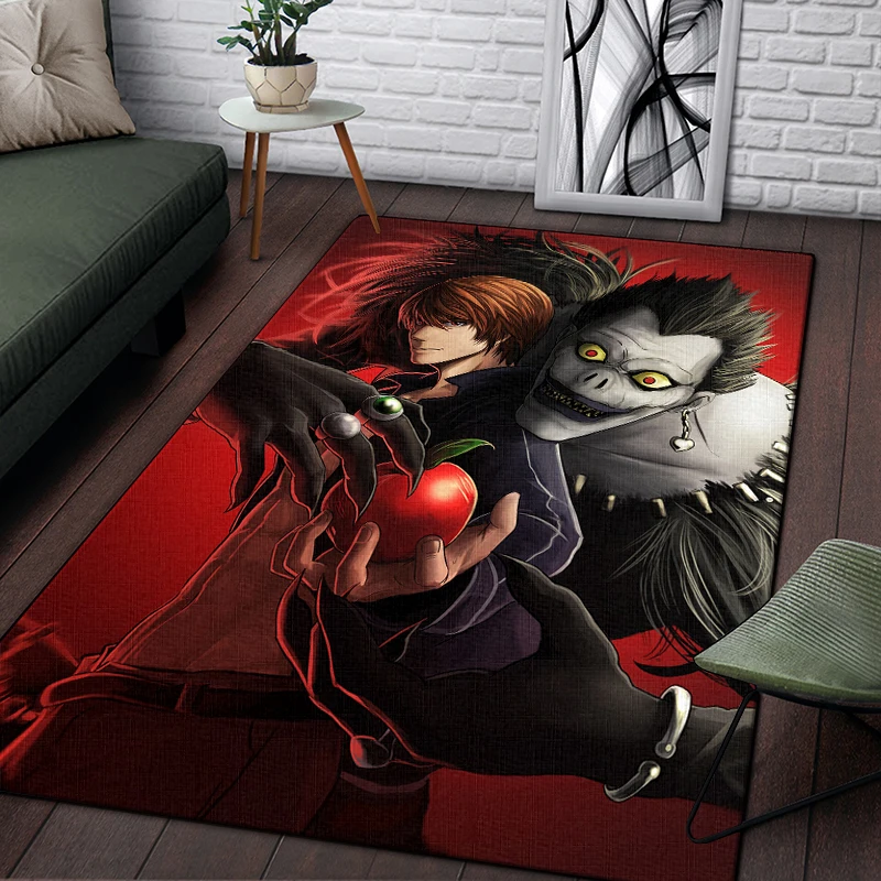 Death Note Comic Printed Carpet for Living Room Rugs Camping Stranger Things Picnic Mats Anti-Slip E-sports Rug Yoga Mat Gifts