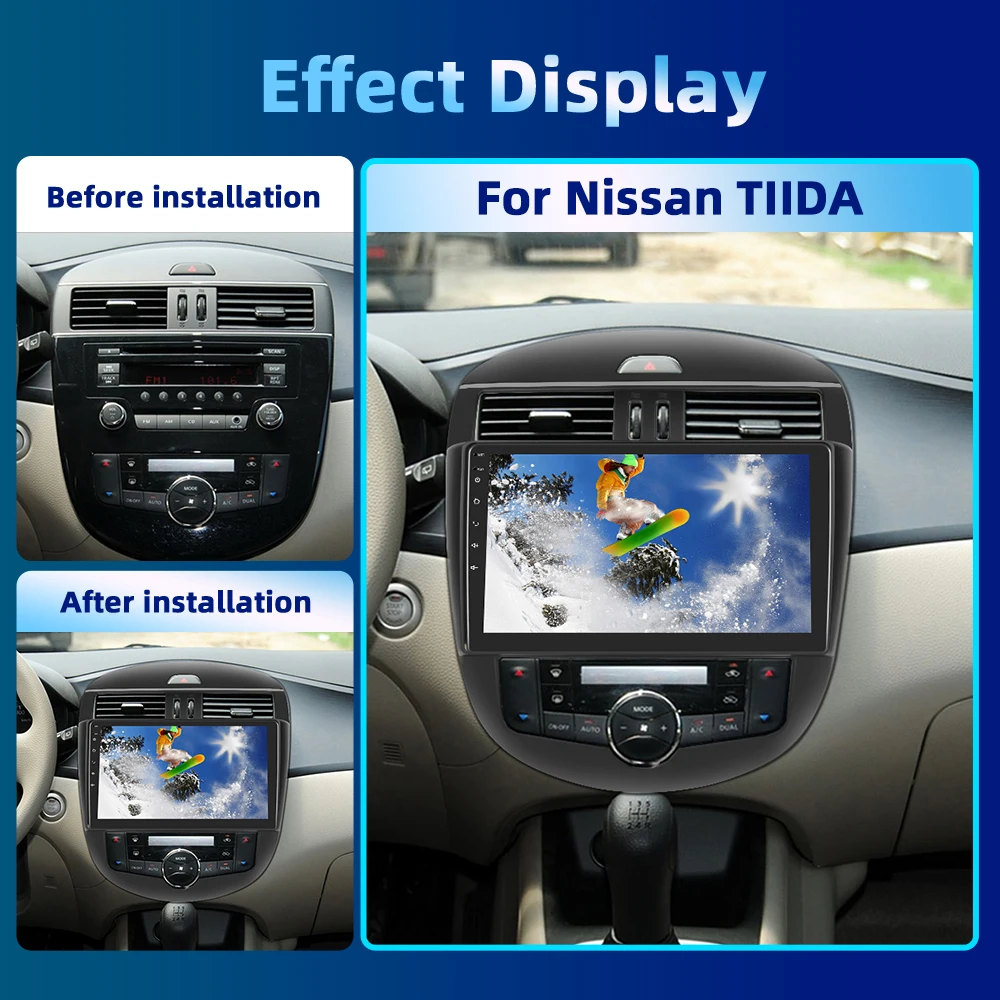 Автомагнитола Podofo мультимедийный проигрыватель для Nissan TIIDA 10 1-2015 Android 2011 Bluetooth