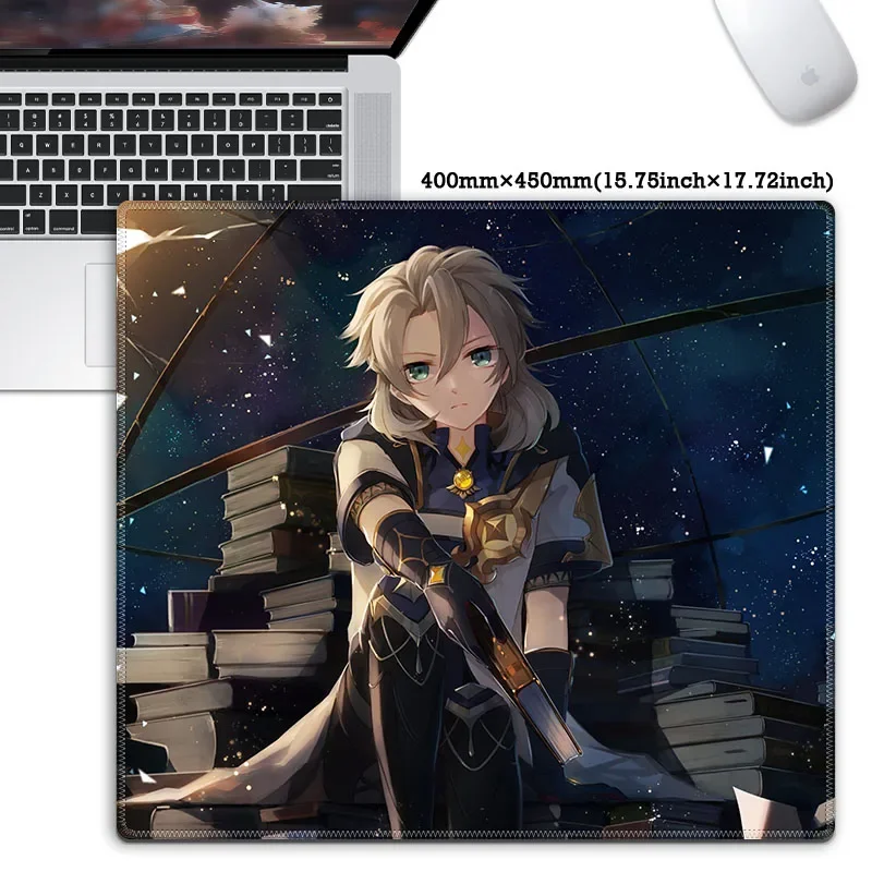 

Conventional Size 400x450mm Mouse Pad Stitched Customization Picture Desk Pad Non-Slip Desk Mat-Albedo