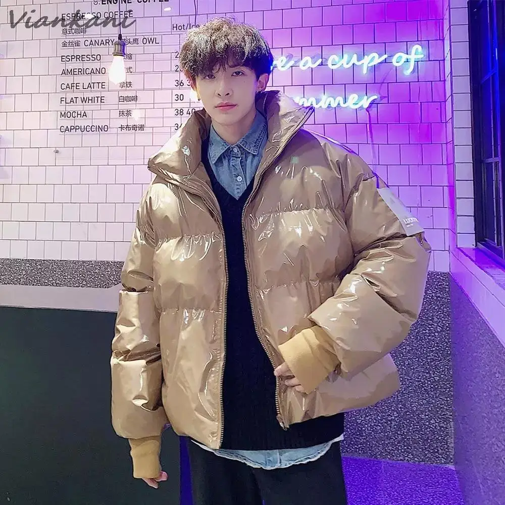 Winter New Men Solid Parkas High Quality Brand Men's Stand Collar Harajuku Warm Thick Jackets Male Fashion Casual Parka Coats