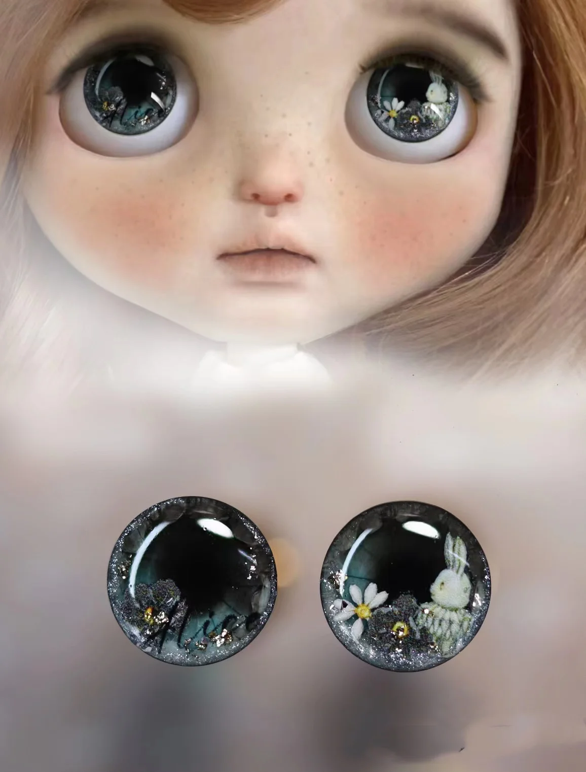 

Alice BJD Blythe handmade eye chips Soft clay dropping glue eye patch film real life style