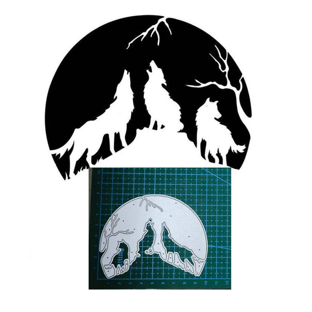 

metal cutting dies cut die mold Animal Wolf decoration Scrapbook paper craft knife mould blade punch stencils dies