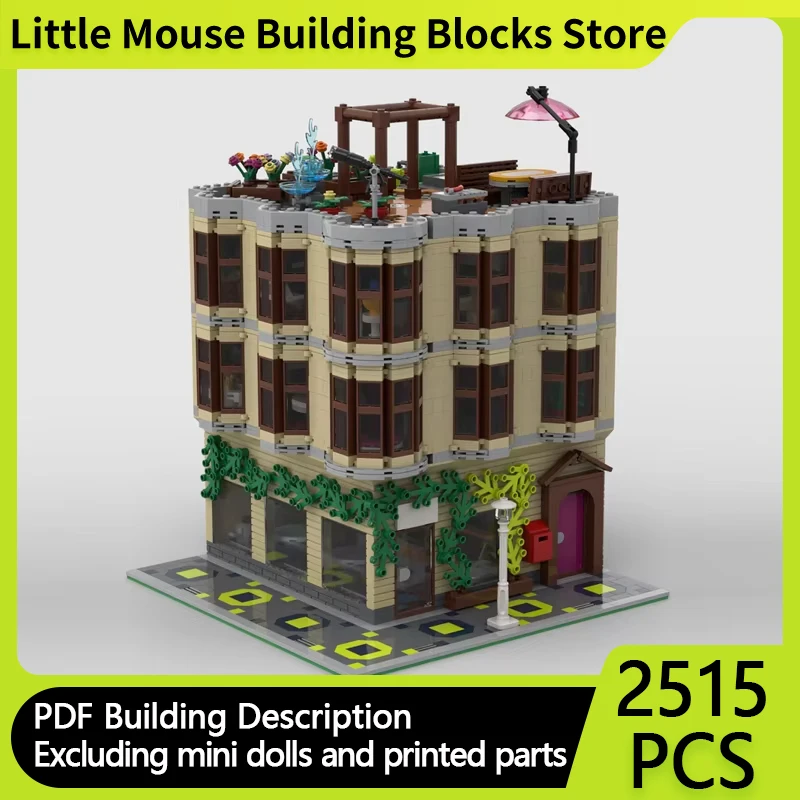 Модель с видом на улицу MOC строительные кирпичи дом в викторианском стиле