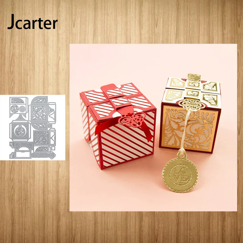 

Ribbon and Key Gift Box Metal Cutting Dies Craft Stencil for Scrapbooking Handmade Tools Album Paper Make Template Decoration