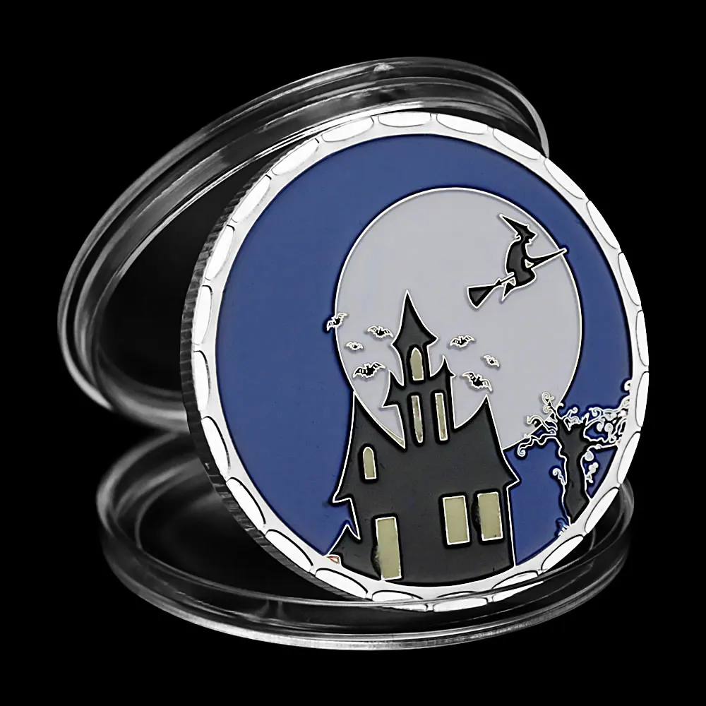 Коллекционная сувенирная монета для Счастливого Хэллоуина креативный подарок