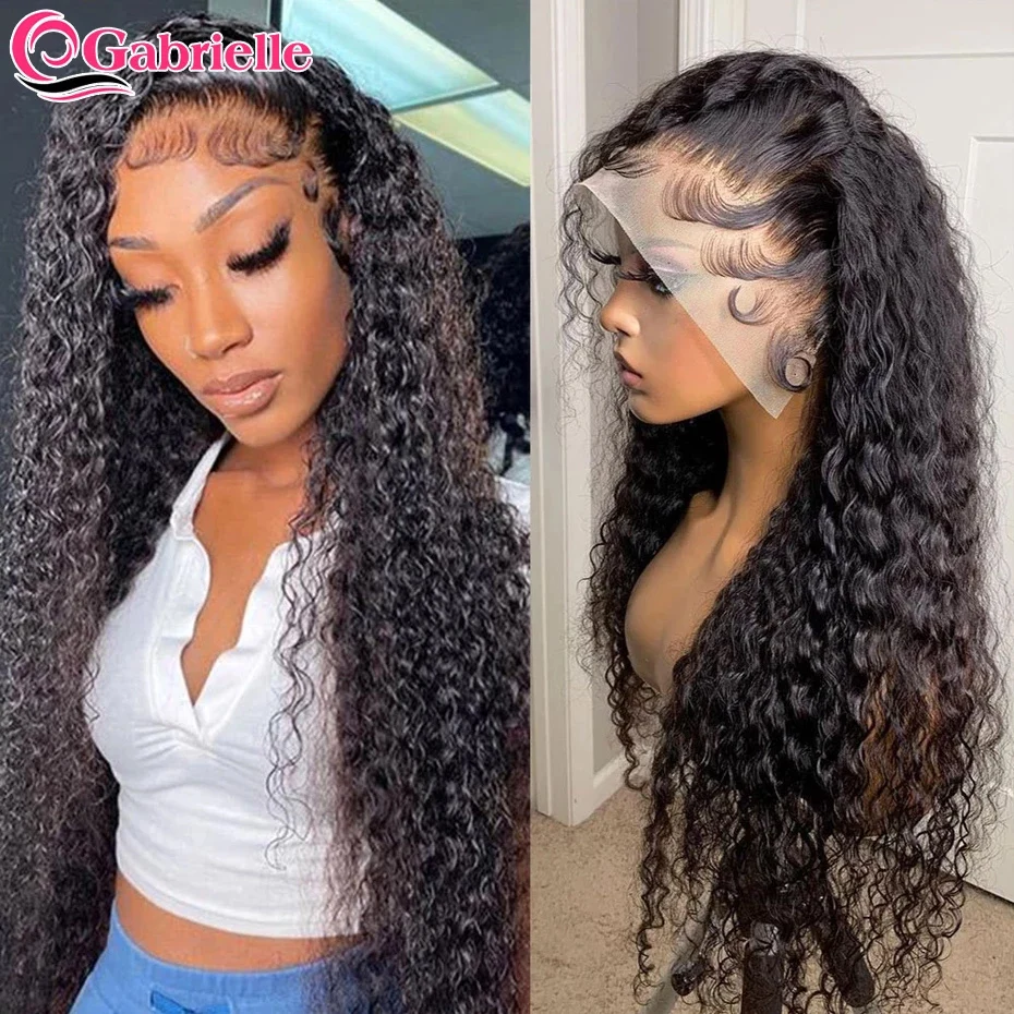 

Gabrielle бразильские волнистые кружевные передние парики 30 дюймов, парики из человеческих волос для женщин, парик на сетке 4x4, волосы без повреж...