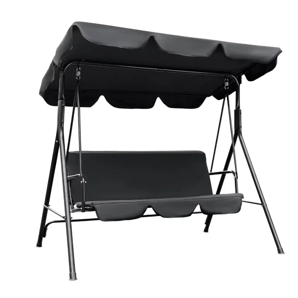 

Vineego 3 Person Porch Swing, Patio Swing with Adjustable Canopy and Durable Steel Fram for Porch, Backyard, Garden