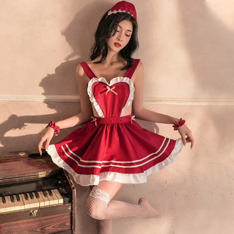 

Сексуальное нижнее белье JIMIKO, платье горячей горничной, женское эротическое косплей, милое белье служанки, экзотические порно костюмы, форм...