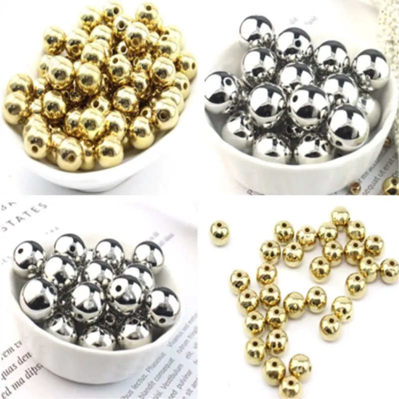 

4mm6mm*100pcs Gold and Silver Ball Necklace Bracelet DIY Jewelry Accessories