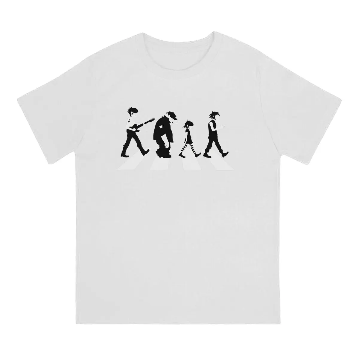 

Men's T-Shirts Abbey Road Hipster 100% Cotton Tee Shirt Short Sleeve Gorillaz Virtual Band T Shirt O Neck Clothing Summer