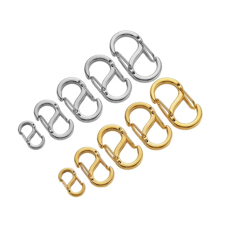 4Pcs Stainless Steel Chic Letter S Buckle Gold Plated Lobster Clasps Hooks Connectors Necklace for DIY Jewelry Making Supplies