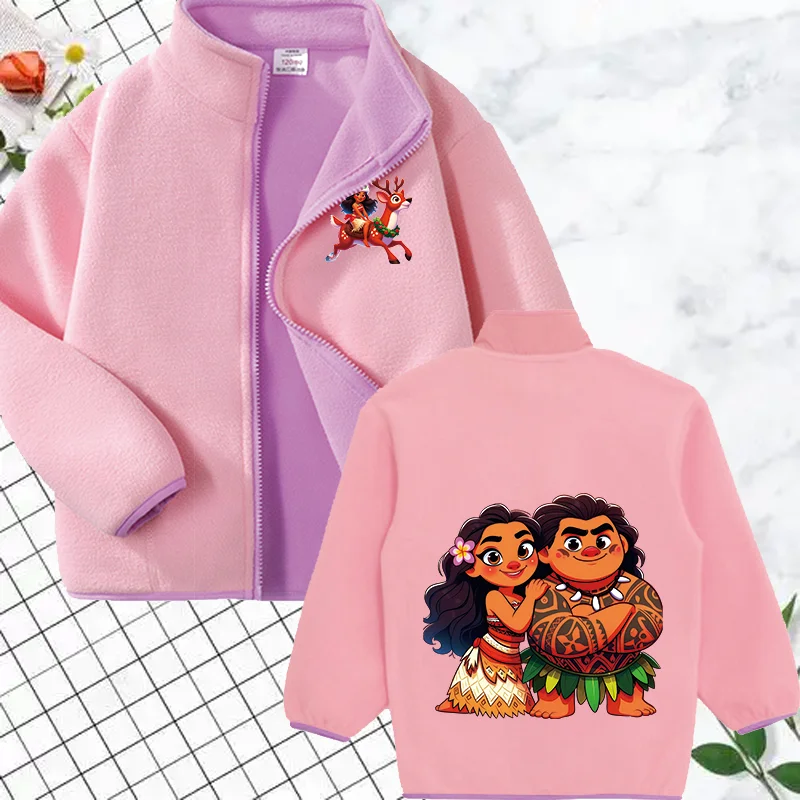 Moana весенне-осенне-зимняя теплая флисовая куртка мягкие флисовые толстые пальто