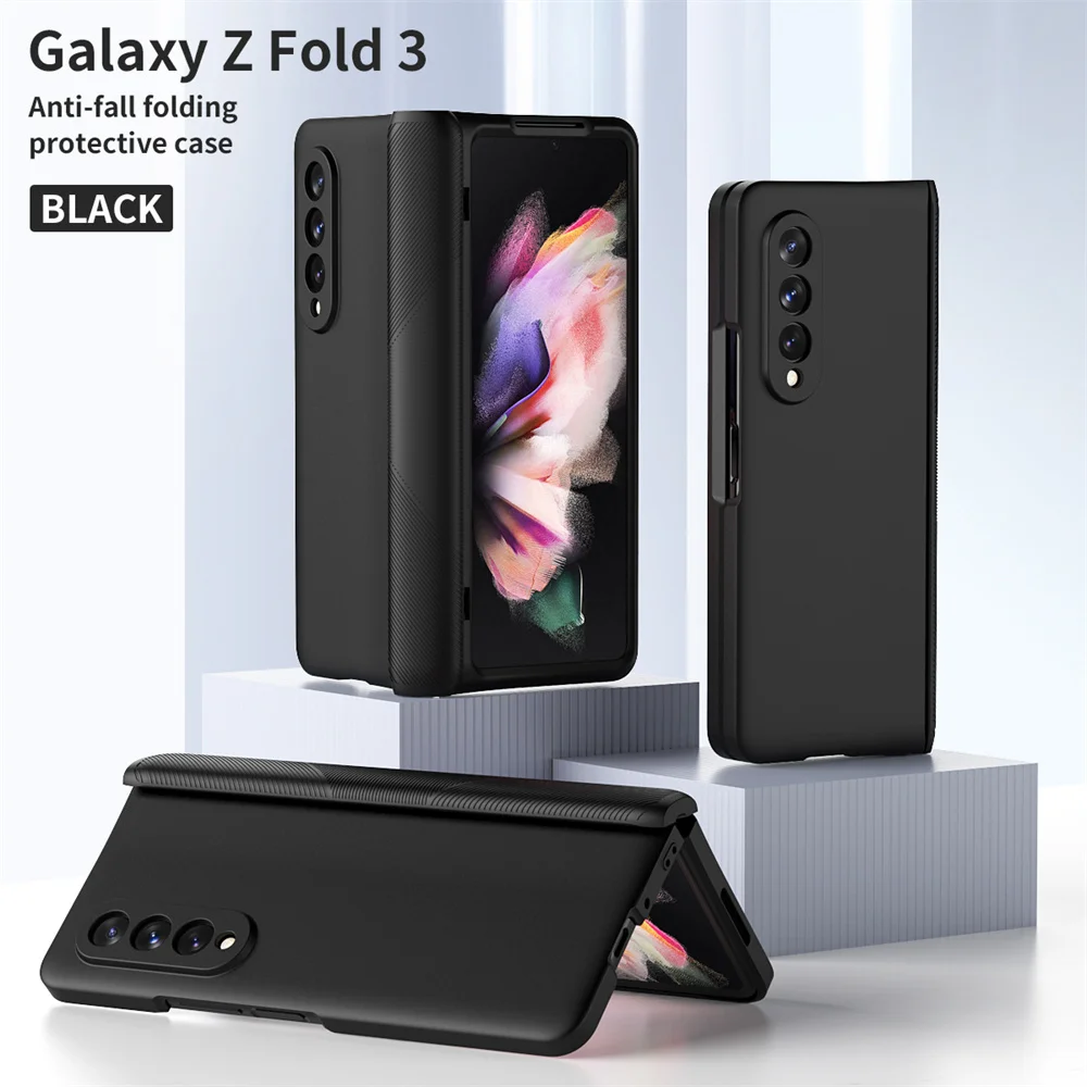 

Armor Anti-fall Business Luxury Foldable Phone Case For Samsung Galaxy Z Fold 3 Shockproof Back Cover For Galaxy Z Fold 3 Shell