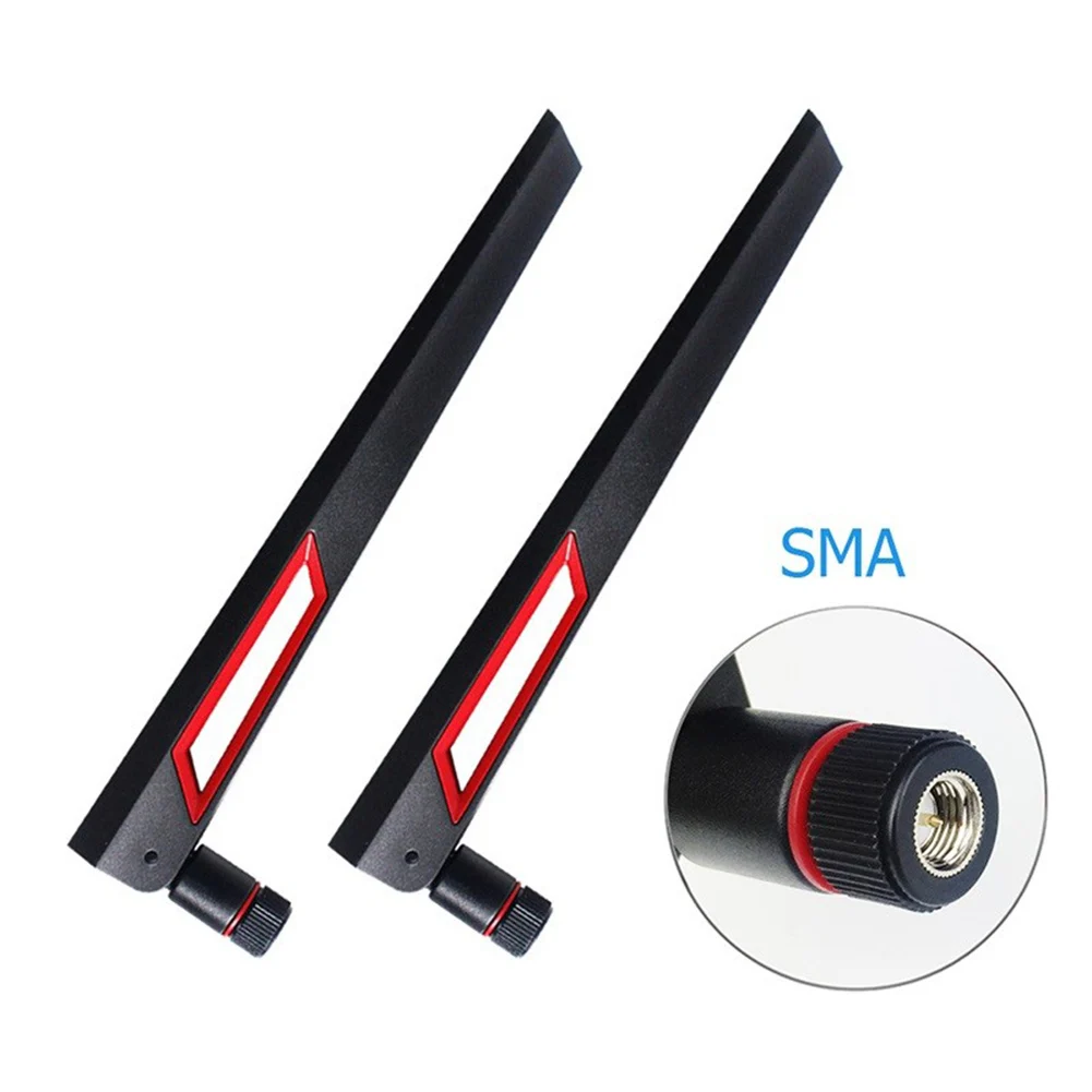 

2 PCS 12 DBi Dual Band WiFi Antenna 2.4G 5G 5.8GHz RP SMA Male Universal Antenna Amplifier WiFi Router Signal Booster