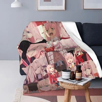 darling in the franxx anime knitted blanket zero two flannel throw blankets bedroom sofa personalised lightweight bedsprea