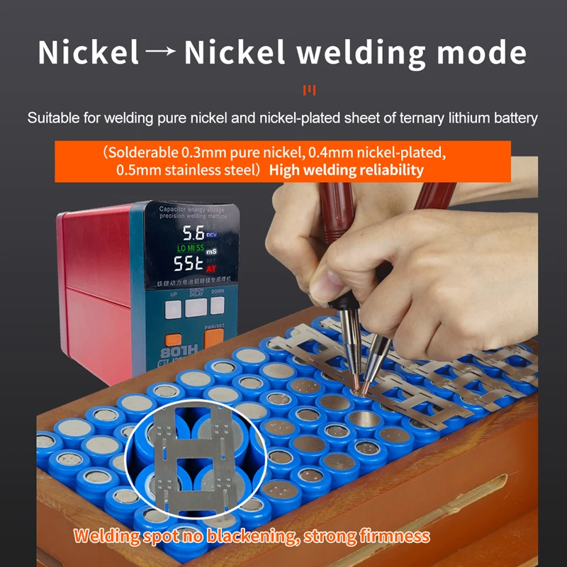 Аппарат для точечной сварки GLITTER 801H портативный алюминиевый и никелевый аппарат