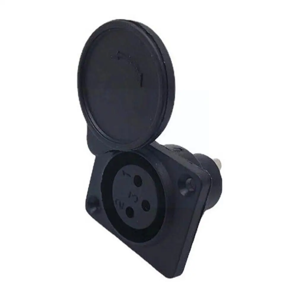 

3Pin Female Chassis Panel Plug Socket Connector For Audio Mobility Scooter Accessories Dust-proof Charging Port B8R4