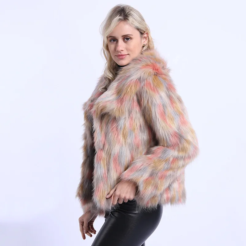 Women's Imitation Fur Jacket Whole Leather Fur Coat Women's Short Wool Coat Imitation Fox Fur Rabbit Fur Faux Fur Coat