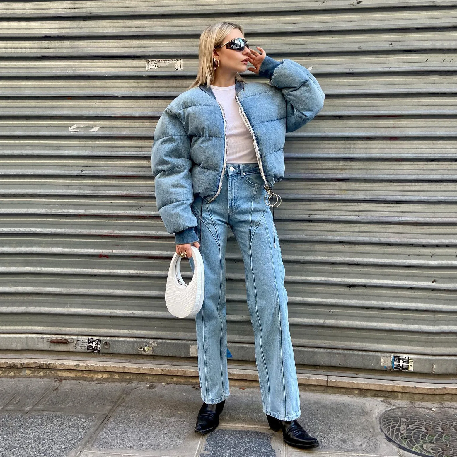 Short Sections of Cotton Clothing Female 2022 Autumn and Winter New Pull Round Collar Warm Collision Color Splicing Jacket