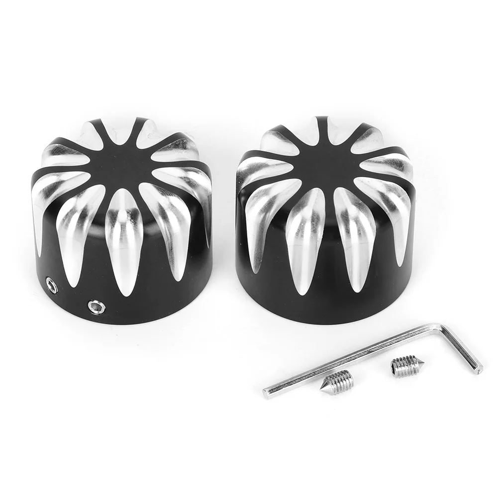 

2pcs Motorcycle Front Axle Cap Black CNC Cut Aluminum Alloy Nut Cover Fit for Tri Glide