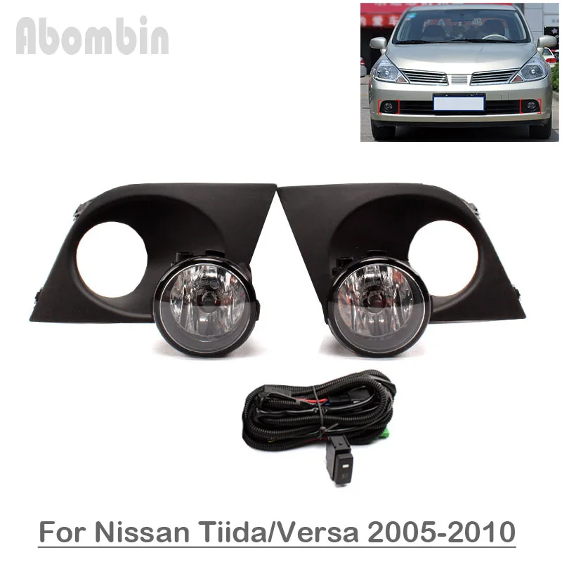 

Фара переднего бампера для дневных ходовых огней, противотуманная фара в сборе с жгутом проводов для Nissan Tiida/Versa US 2005 2006 2007 2008 2009 2010