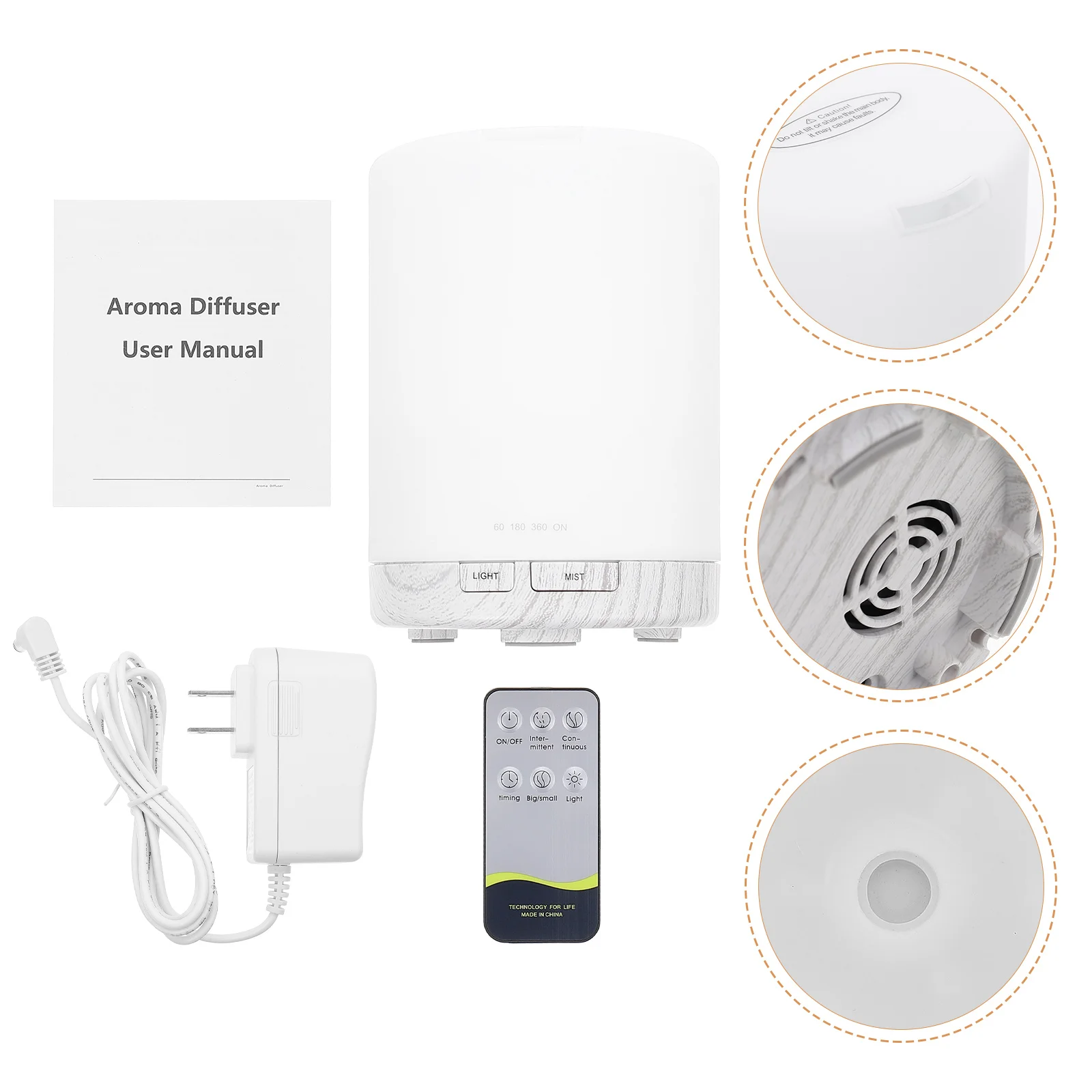 

1 Set of Tabletop Humidifier Portable Aroma Diffuser Rechargeable Aroma Diffuser (US Plug)
