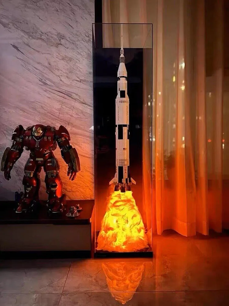Фото Акриловая подставка для дисплея своими руками для LEGO V 21309 или V 92176, пламя дисплея для модели строительных блоков NASA Apollo Saturn №3